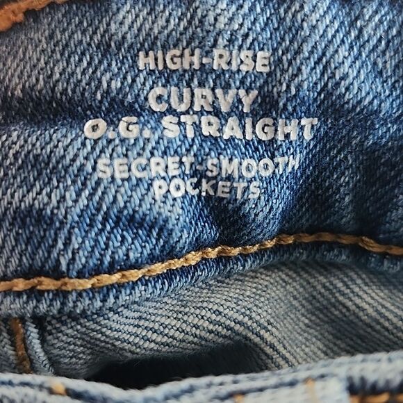 5/$55 Old Navy High Rise Curvy O.G. Straight Secret Smooth Pockets, 8 Tall - Picture 6 of 7